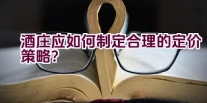 酒庄应如何制定合理的定价策略？