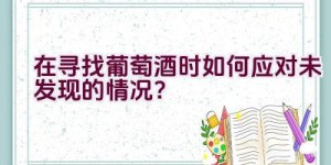 在寻找葡萄酒时如何应对未发现的情况？