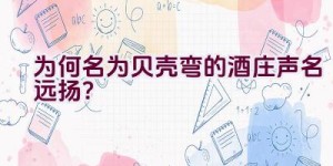 为何名为贝壳弯的酒庄声名远扬？