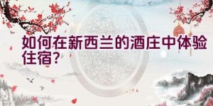 如何在新西兰的酒庄中体验住宿？