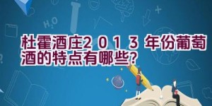 杜霍酒庄2013年份葡萄酒的特点有哪些？