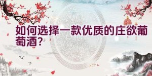 如何选择一款优质的庄欲葡萄酒？