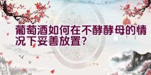 葡萄酒如何在不酵酵母的情况下妥善放置？