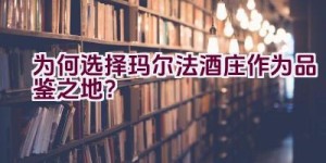 为何选择玛尔法酒庄作为品鉴之地？