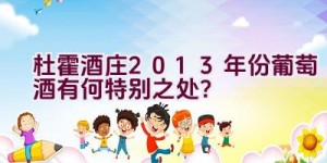 杜霍酒庄2013年份葡萄酒有何特别之处？