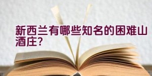 新西兰有哪些知名的困难山酒庄？