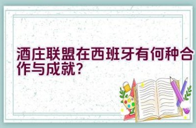 酒庄联盟在西班牙有何种合作与成就？