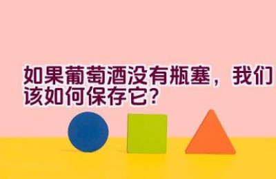 如果葡萄酒没有瓶塞，我们该如何保存它？