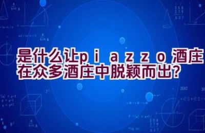 是什么让piazzo酒庄在众多酒庄中脱颖而出？