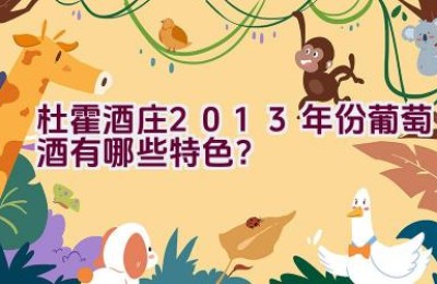 杜霍酒庄2013年份葡萄酒有哪些特色？