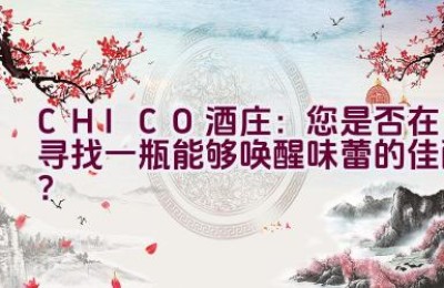 CHICO酒庄：您是否在寻找一瓶能够唤醒味蕾的佳酿？