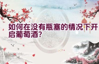 如何在没有瓶塞的情况下开启葡萄酒？