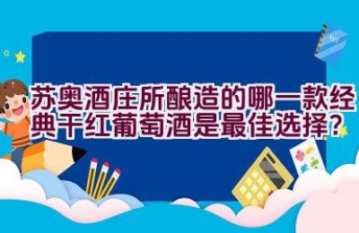 苏奥酒庄所酿造的哪一款经典干红葡萄酒是最佳选择？