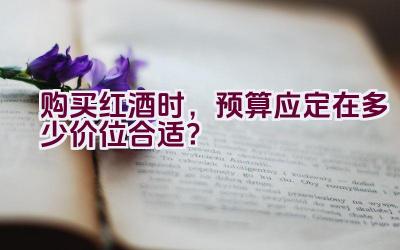 购买红酒时，预算应定在多少价位合适？插图