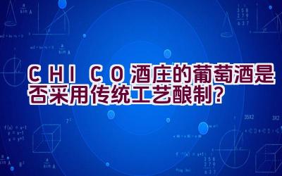 CHICO酒庄的葡萄酒是否采用传统工艺酿制？插图