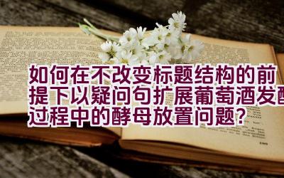 如何在不改变标题结构的前提下以疑问句扩展葡萄酒发酵过程中的酵母放置问题？插图