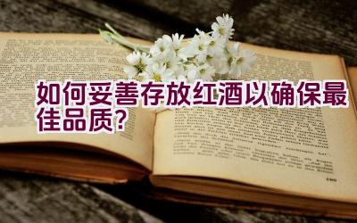 如何妥善存放红酒以确保最佳品质？插图