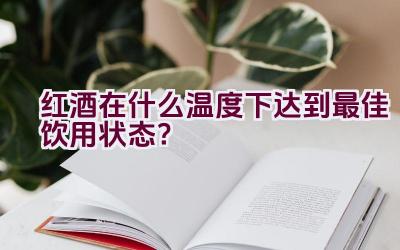 红酒在什么温度下达到最佳饮用状态？插图