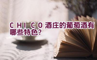 CHICO酒庄的葡萄酒有哪些特色？插图