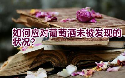 如何应对葡萄酒未被发现的状况？插图