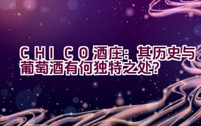 CHICO酒庄：其历史与葡萄酒有何独特之处？插图