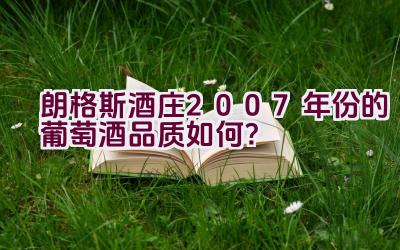 朗格斯酒庄2007年份的葡萄酒品质如何？插图