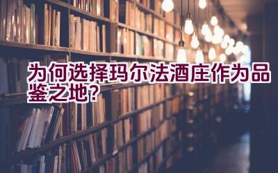 为何选择玛尔法酒庄作为品鉴之地？插图