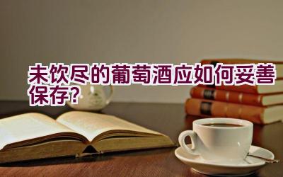 未饮尽的葡萄酒应如何妥善保存？插图