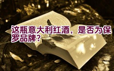 “这瓶意大利红酒，是否为保罗品牌？”插图