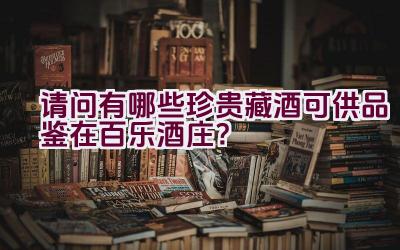 请问有哪些珍贵藏酒可供品鉴在百乐酒庄？插图