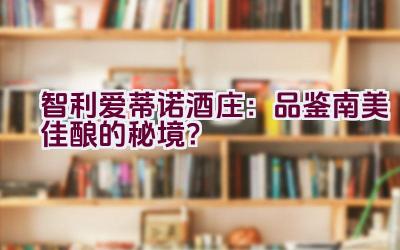 智利爱蒂诺酒庄：品鉴南美佳酿的秘境？插图