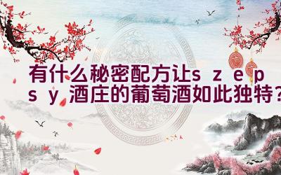 “有什么秘密配方让szepsy酒庄的葡萄酒如此独特？”插图