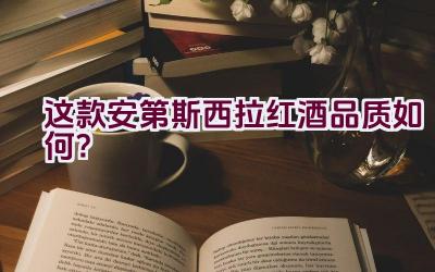 这款安第斯西拉红酒品质如何？插图